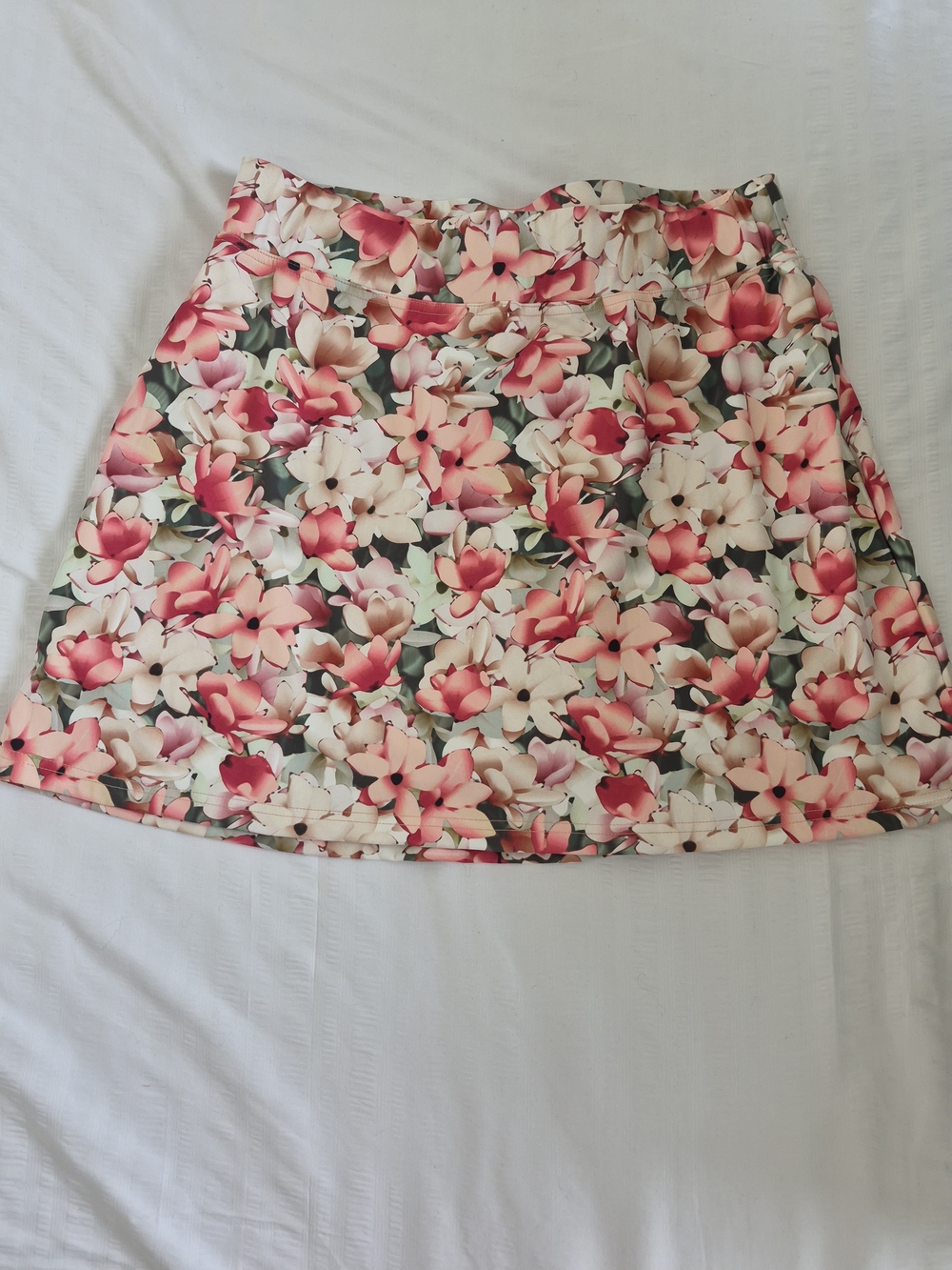 NWT Chiclily Floral Athletic Skort Size XL Pink Magnolia Tennis Golf Skirt Short